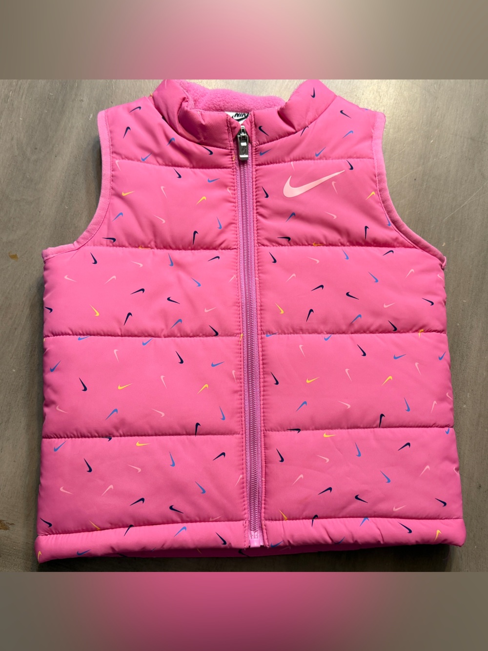 Nike girls pink logo puffer vest jacket 24 months NWOT